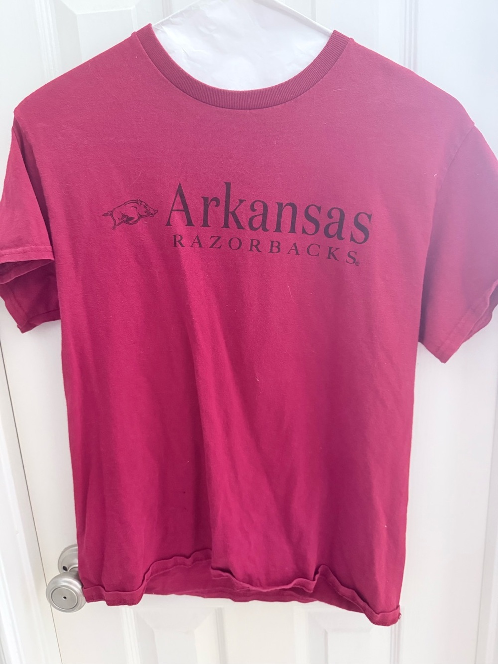 MV Sport Arkansas Razorbacks Crimson Logo Tee